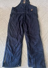 Berne Coverall Mens 2XL R Blue Quilted Insulated Side Snaps Front Zip Workwear