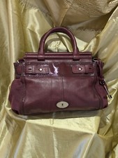 RARE Vintage Large Maddox Fossil Wine Leather Bag