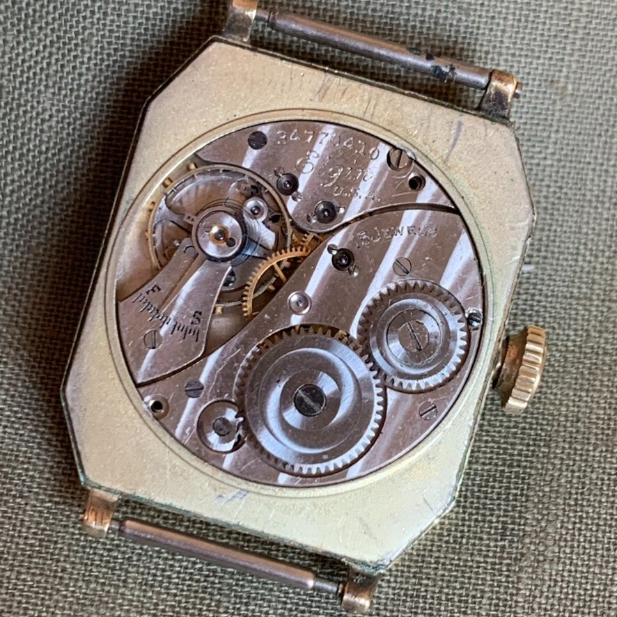 1934 Elgin Grade 428 Cut Corners 14k Gold Filled Art Deco