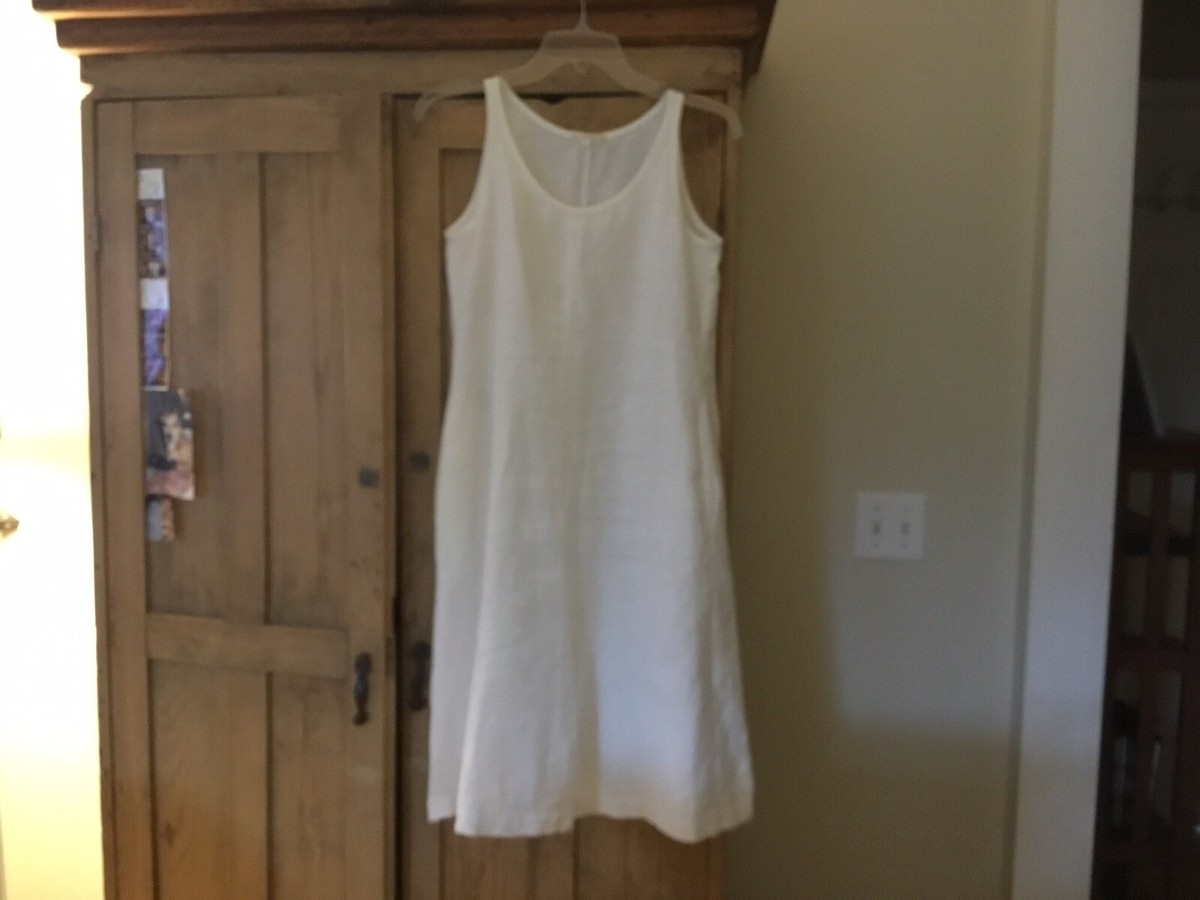 white house black market White Sleeveless LINEN Dress Size petite petite pp  EUC | eBay