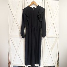 Aritzia Wilfred Fleurette Long Sleeve Jumpsuit Black Sz M