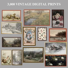 3000+ Vintage Home Decor 300 DPI Wall Art Prints: Instant Digital Downloads