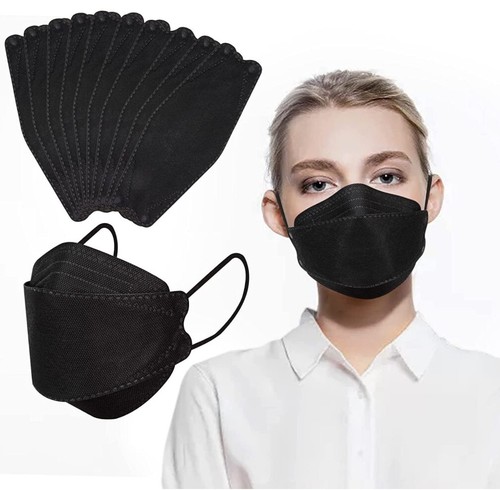 Black Masks for Adults, 50PCS 4 Ply Disposable Face Mask Filter Protection Face - Picture 5 of 9