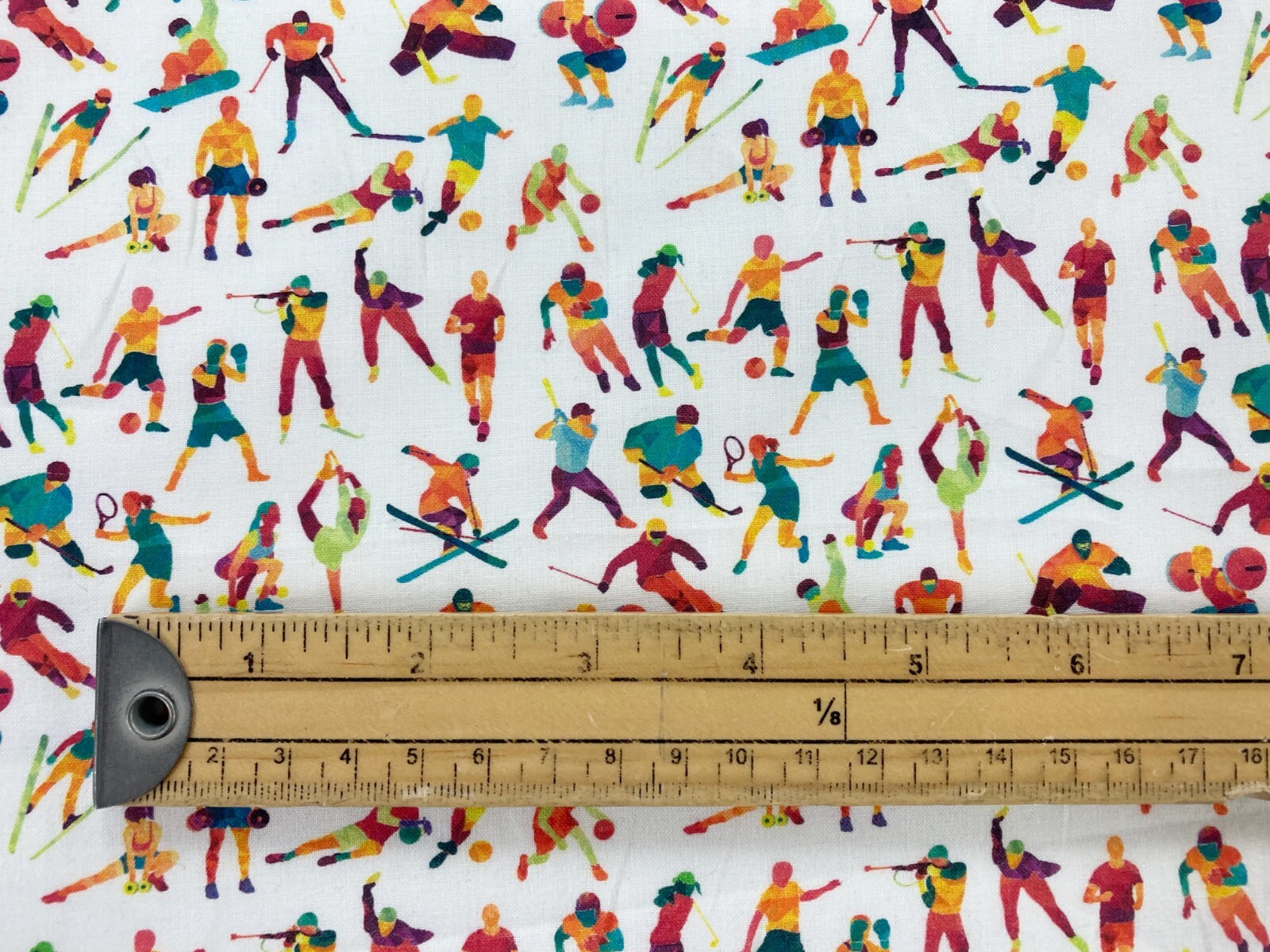 Sports Cotton Fabric Olympics Basketball Skiing Dressmaking and Craft