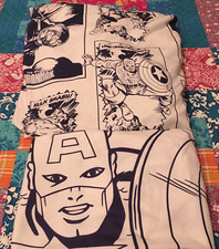 Marvel Comics Kids Avengers Full Fitted Sheet  Pillowcase Franco White Blue