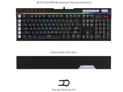 Rosewill Blitz K50 RGB BR Wired Gaming tactile Mechanical Keyboard | Outemu Brow - Afbeelding 6 van 7