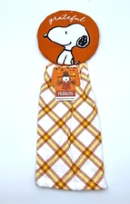 Peanuts Snoopy Grateful Hanging Kitchen Towel Plaid Orange Thanksgiving Fall