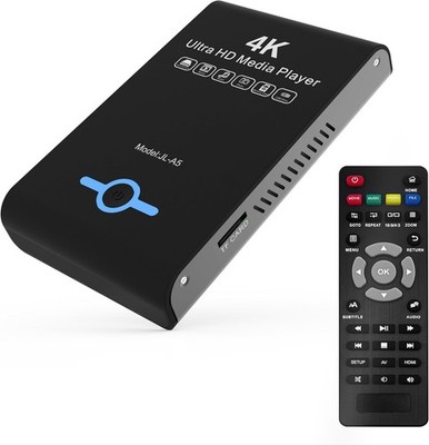 4K Ultra HD Media Player & HDD Enclosure 2-In-1 - Play H.265/HEVC H.264/AVC MP4 