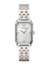 Image of EMPORIO ARMANI AR11146 LADIES TWO TONE MOTHER OF PEARL DIAL WATCH - NEW