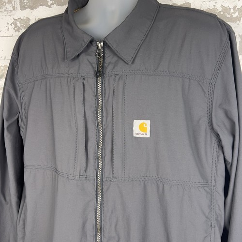 Carhartt Men’s Large Full Swing Briscoe Charcoal Grey Rain Defender Jacket - Picture 3 of 18