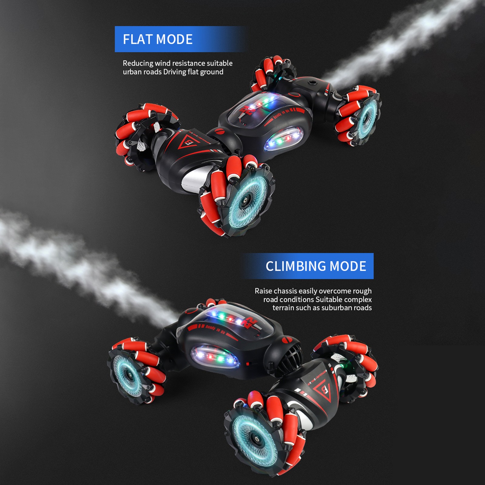 Remote Control Stunt Car 2.4GHz Remote Control Twist Car Remote Control Spray Ca