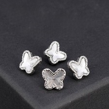 6Pcs Butterfly Shape Shirt Buttons Shiny Rhinestone Small Button Sewing Material
