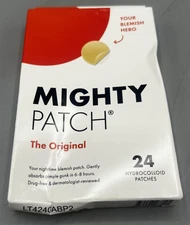 Original Hydrocolloid Pimple Patches Mighty Patch  24 Count Ex: 8/27 Damaged Box