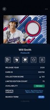 Will Smith Digital Bunt Pristine Blue Pieces Signature Relic Legendary /75