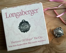 NIP 2001 Longaberger Silver Metal Horizon of Hope Tie On