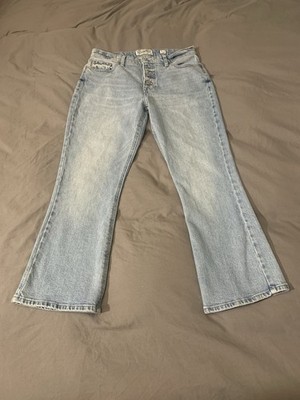 Lucky Brand Women's Exposed Button Fly Bridgette Cropped Flare Jeans Size 6/28