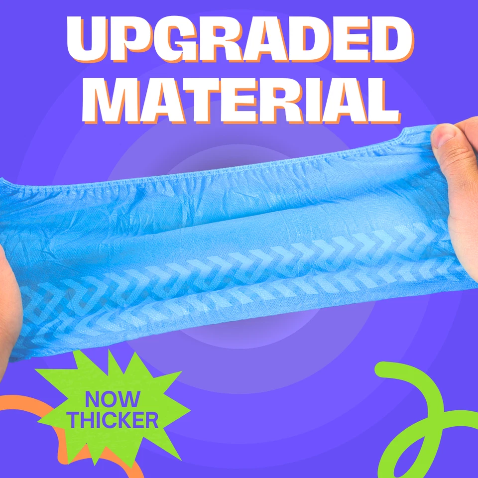 100 Pack Non-Slip Disposable Shoe Covers Premium Shoe and Boot Protector Booties - Image 3 of 4