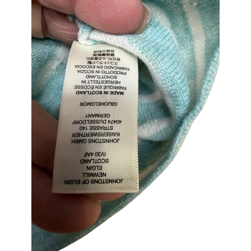 NWT! "Johnstons of Elgin" 100percent Cashmere Striped  Sweater Scotland M/L MSRP-$859 image 10