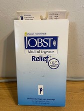 NEW JOBST RELIEF Compression Stockings 15-20 THIGH HIGH CT BEIGE LARGE 114824