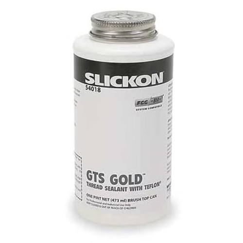 Pipe Thread Sealant 19.2 fl oz, Brush-Top Can, Slickon GTS Gold, Yellow, Paste