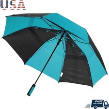 Auto Open Folding Umbrella Wind Resistant 2 Person Canopy UPF 50 Vented Teal
