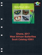 $14.50 Scott Value - 2017 GHANA Butterflies s/s African Wildlife CV MNH NH UMM