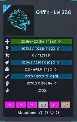 ARK Griffin Lvl 380 Breed Egg /  Tame. OFFICIAL  PVPSMALLTREIBE CONSOLES ONLY 