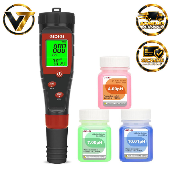 Ph MessgeräT Digital 4-In-1 FüR Wasser TDS EC PPM Tester FüR Pflanzen DWC-image