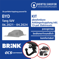 FüR BYD Tang SUV 06.2021-04.2024 AHK Abnehmbar +13Pol Spezifisch E-Satz NEU TOP