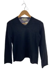 COMME des GARCONS Lightweight Wool Knit Sweater, Size S, Black, Solid Color, RH-
