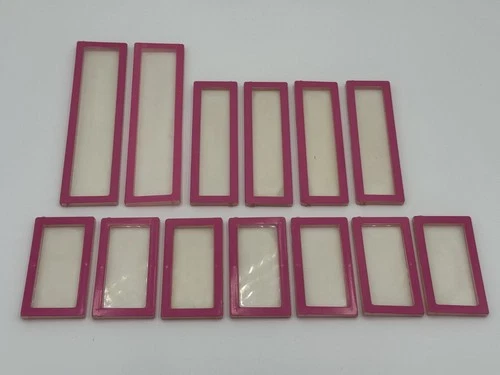 Vintage 1985 Barbie A-Frame Pink Dream House Replacement Window Set/Lot (13)