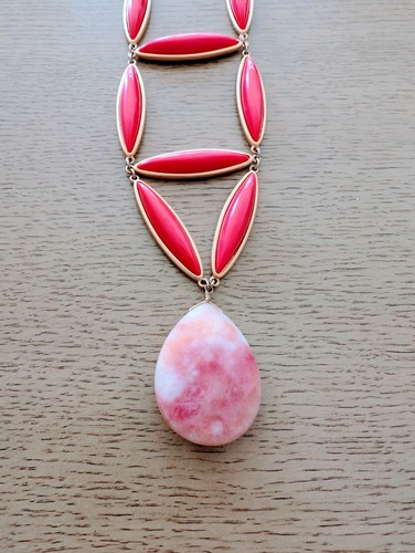 DAVID AUBREY 16" Coral And Gemstone Pendant Necklace with Gold Tone Accents - Picture 3 of 7