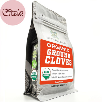 USDA Organic Ground Cloves, Lab Tested for Heavy Metals, Resealable 4 Oz Pouch,