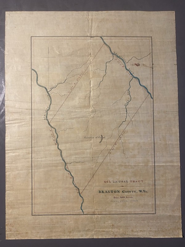 Historical Land Survey Map - Oil & Coal Tract, Braxton County, West Virginia
