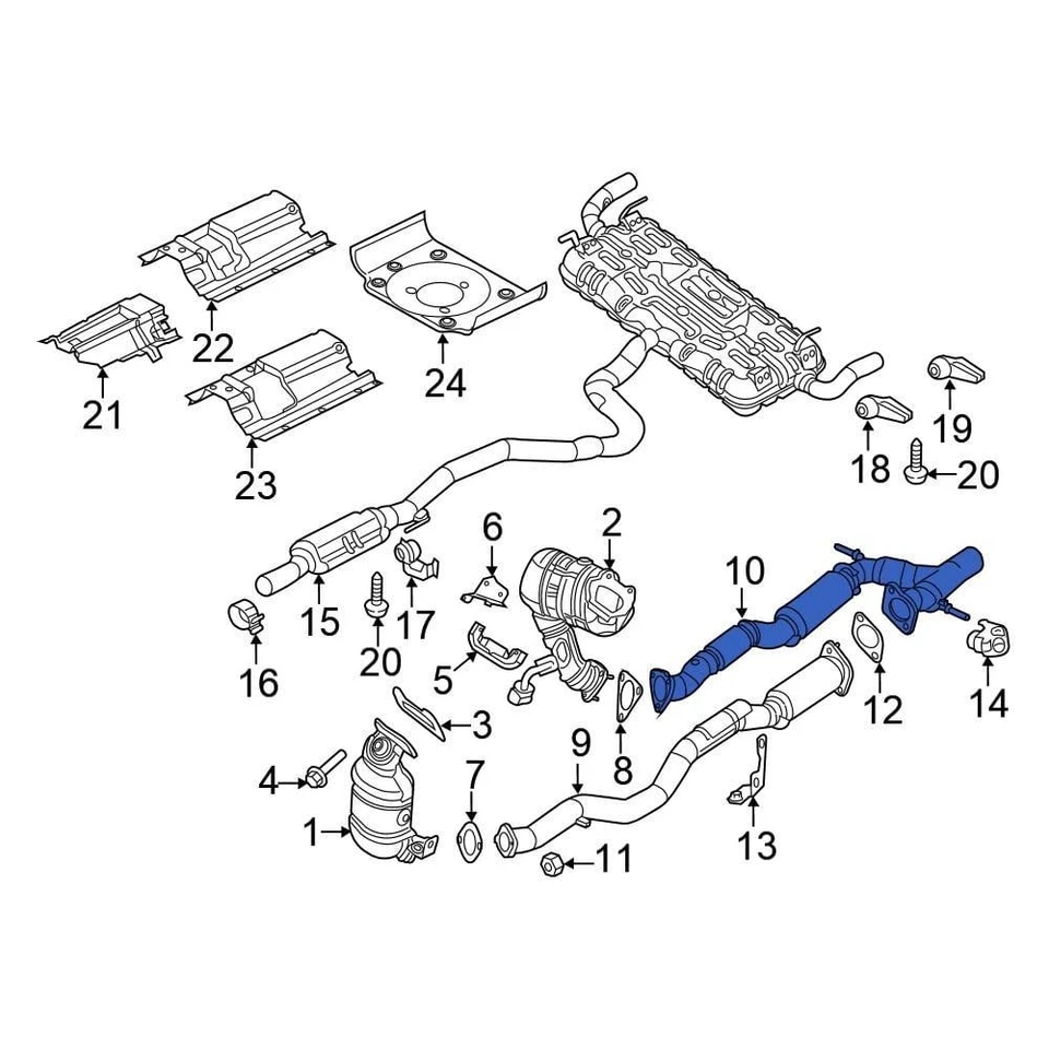 For Chrysler 200 2015-2017 Chrysler 68110126AG Left Exhaust Pipe - Изображение 2 из 2