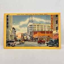 Antique linen postcard Arizona desert Central Avenue Phoenix J11