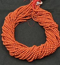 6mm Natural Coral Smooth Round Beads Coral Round Beads 14 Inch Smooth Round