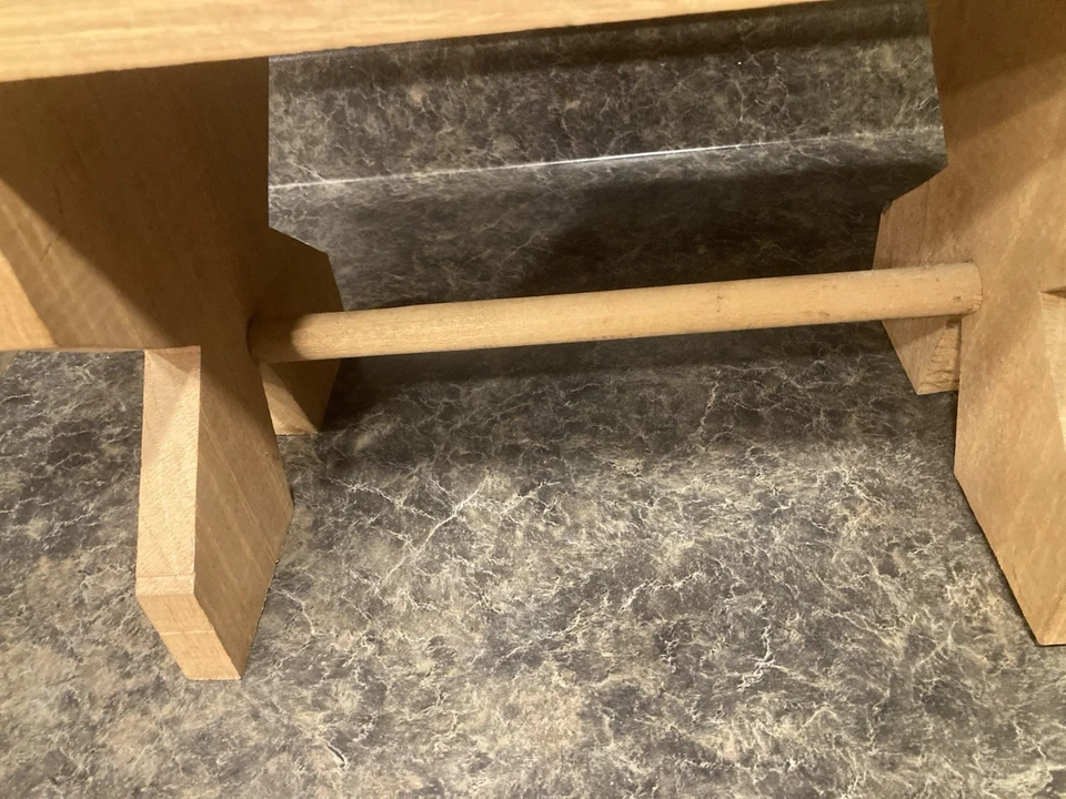 Vintage Handmade Oak Wood Milking Stool Stepstool Footstool Plant Stand Heavy - Image 3 of 4