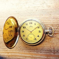 Sprungdeckel HERREN TASCHENUHR, vergoldet, "Tellus 5178", gute Funkt.-ca. 1930