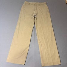 Banana Republic Dress Pants Mens 31x32 Beige Cotton Flat Front Wide Leg Business