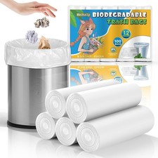 Biodegradable 1.2 Gallon Small Trash Bags - Unscented 100 Count Tiny Garbage ...