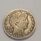 1909 Barber Half Dollar - vg -Silver