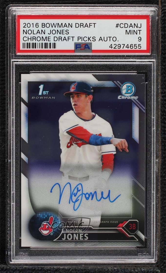 2016 Bowman Draft Chrome Pick Nolan Jones #CDA-NJ PSA 9 MINT Auto w6g