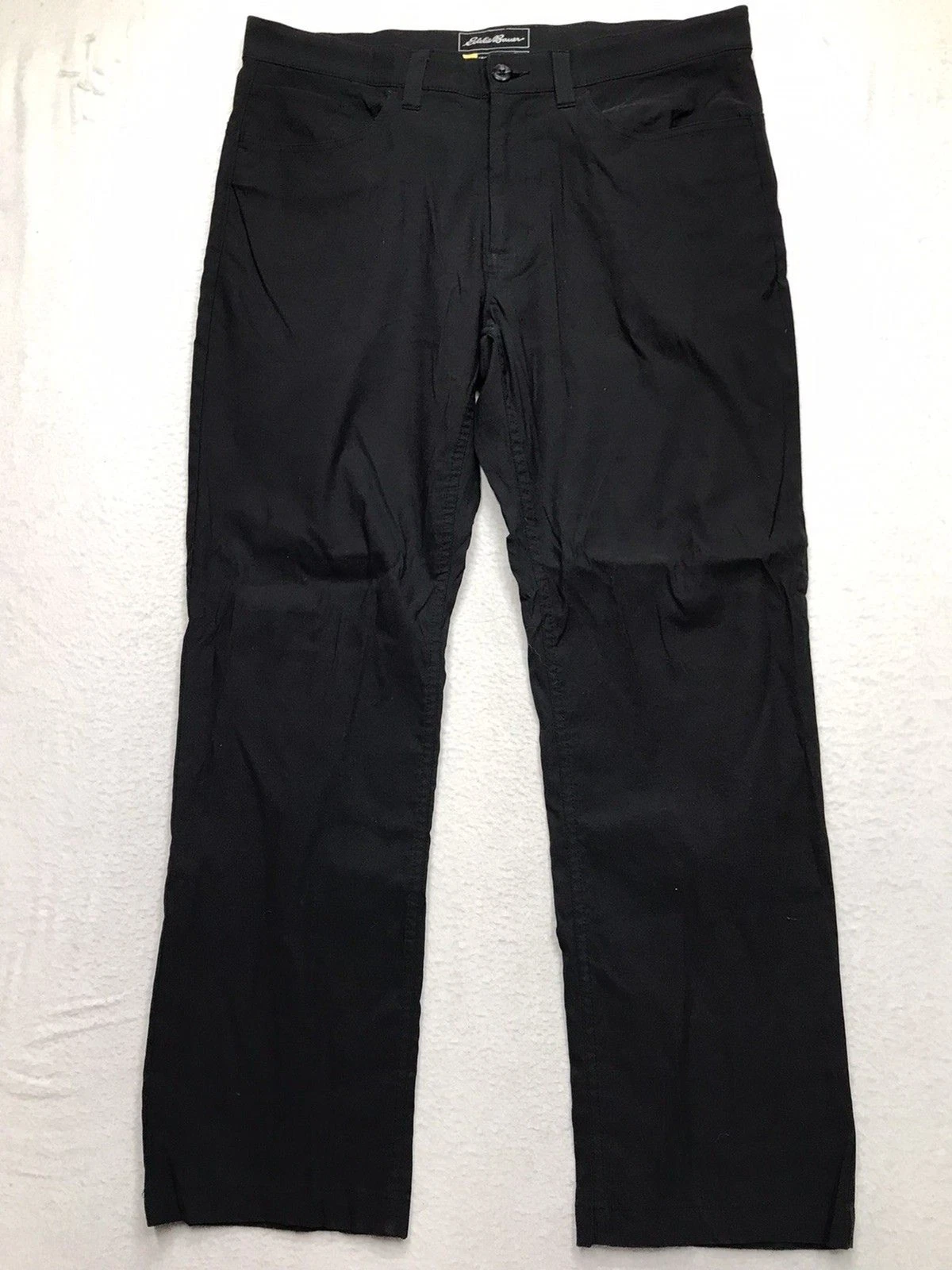 EDDIE BAUER Travex Horizon Guide Pant Men 35x30 Black Nylon Stretch Hiking Chino