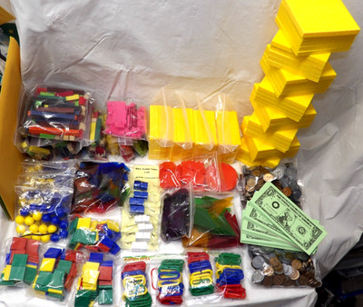 Math Manipulatives For Up To 4 Students  Over 2,500 Pcs.! See Description! 
