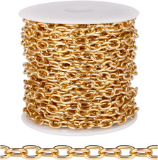 Gold Aluminum Rolo Cable Chain 33ft 5mm Light Jewelry Making Links Bulk for