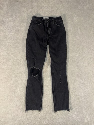 abercrombie & fitch the skinny high rise curve love size 25/0 distressed