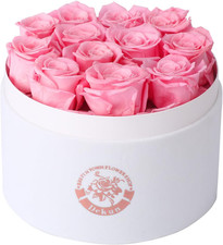 12 Pieces Forever Flowers Gift Box - Preserved Roses Eternal Roses That Last 1-3