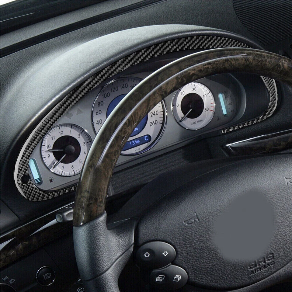 Cubierta interior del velocímetro de fibra de carbono 1 pieza para Mercedes-Benz Clase E W211 Foto 2 de 4