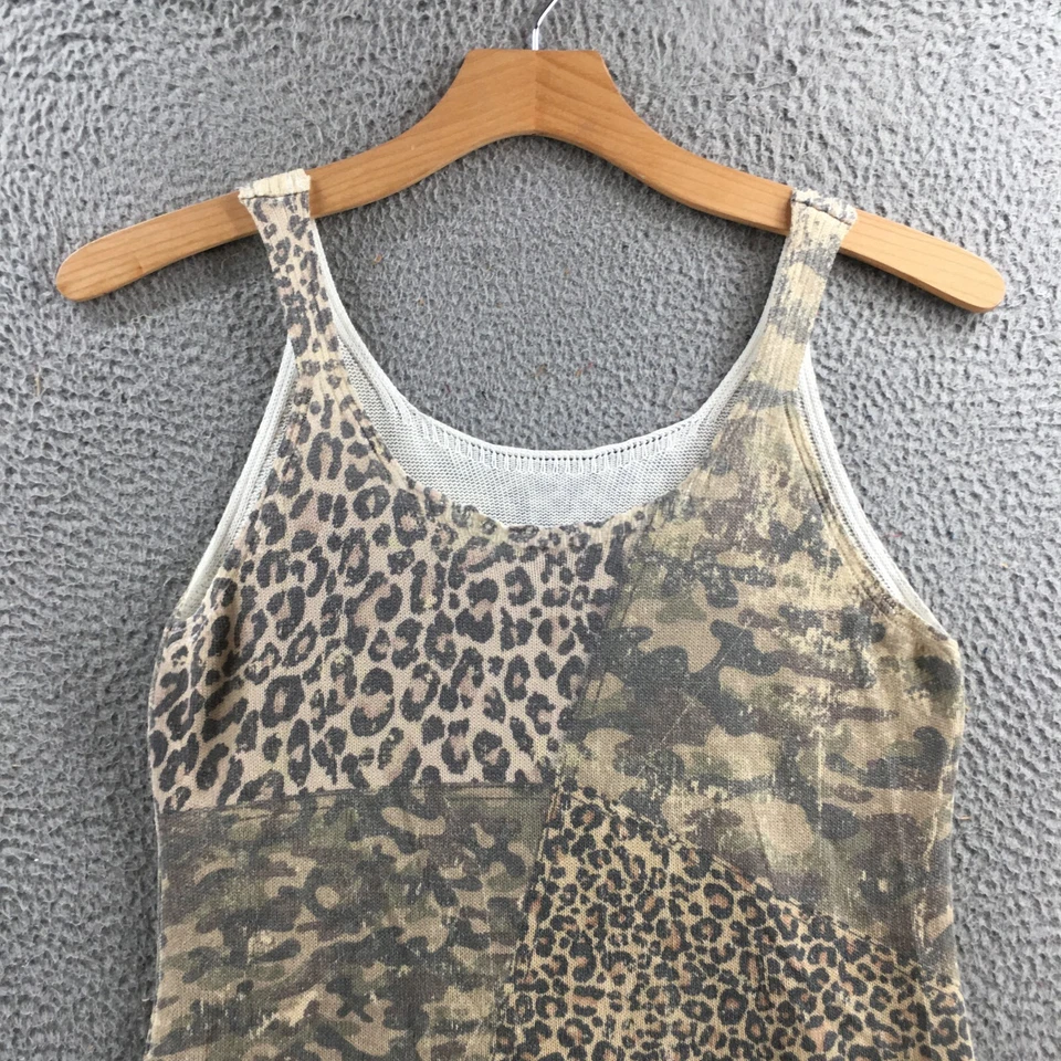 Top Camisola M Rena Mujer M Multicolor Beige Estampado Animal Sin Mangas Tejido Foto 2 de 4